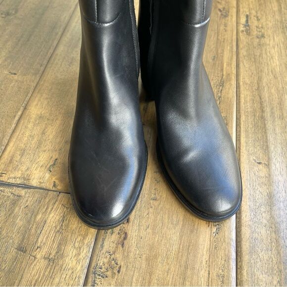 Nordstrom Hanna Boots Black Leather Knee High Tall Boot Side Zipper Size 6.5 - Picture 9 of 11